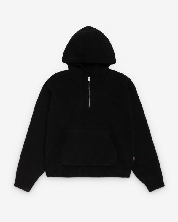 Stüssy - Men's Quarter Zip Sweater Hoodie - (Black)