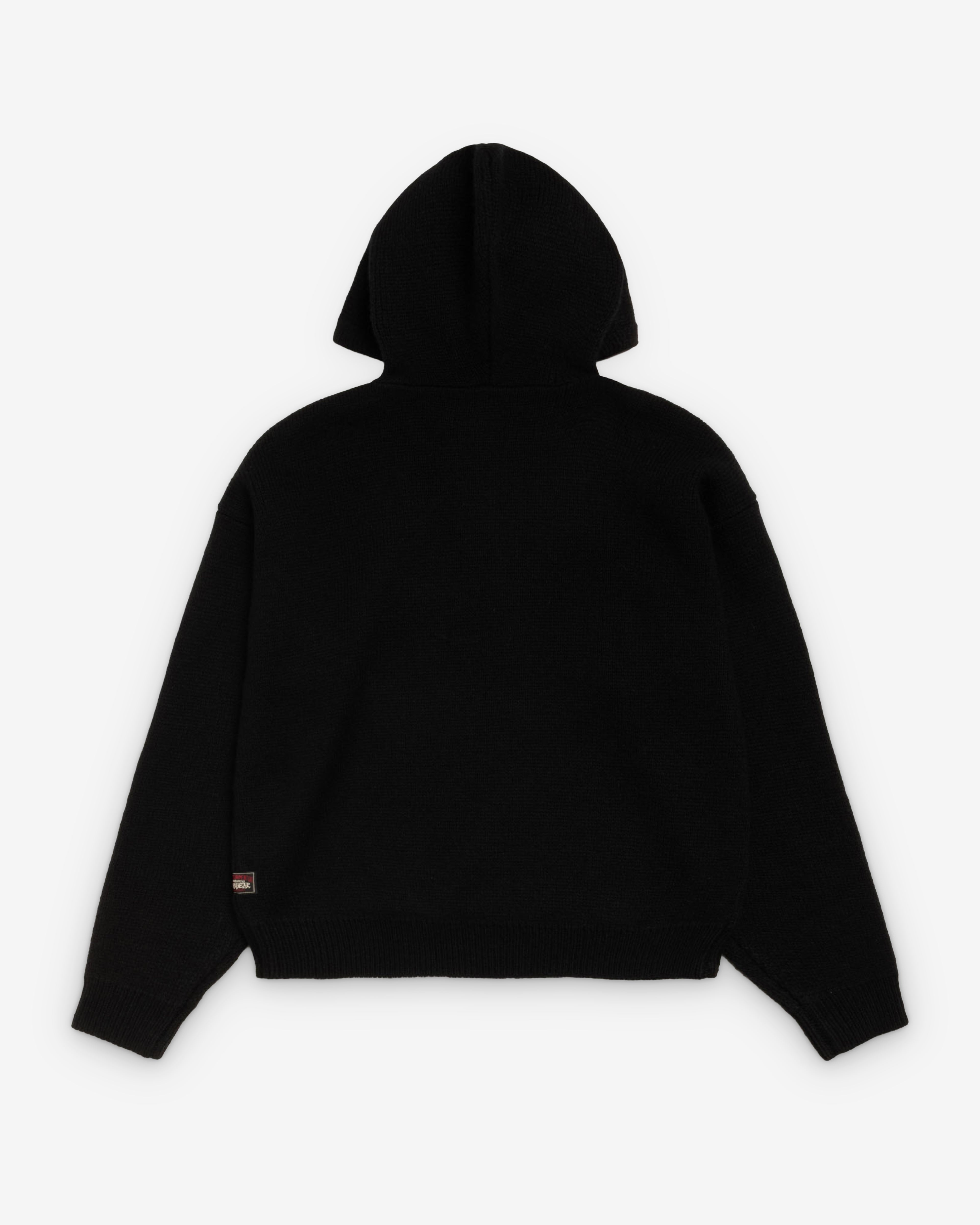 Stüssy: Men's Quarter Zip Sweater Hoodie (Black) | DSMNY E-SHOP