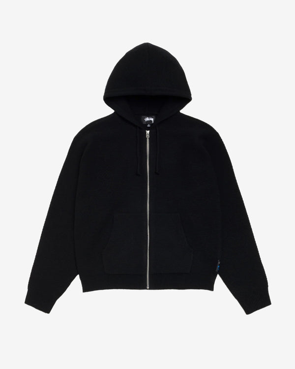 Stüssy - Men's Textured Zip Hooded Sweater - (Black)