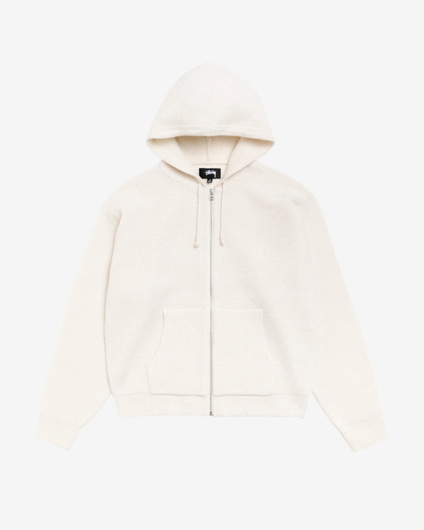 Stüssy - Men's Textured Zip Hooded Sweater - (Bone)