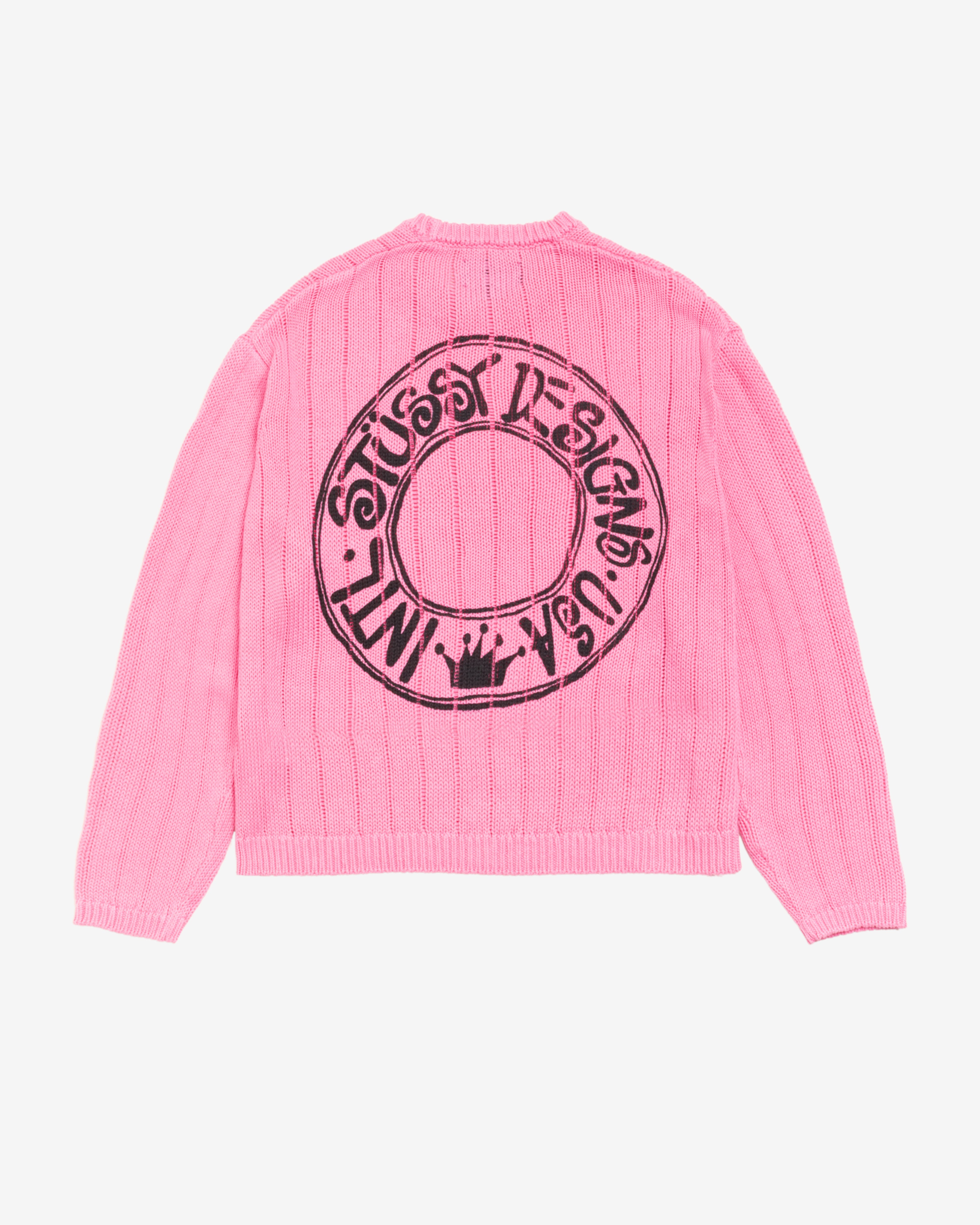 Stüssy: Men's Buana Logo Sweater (Pink) | DSMNY E-SHOP