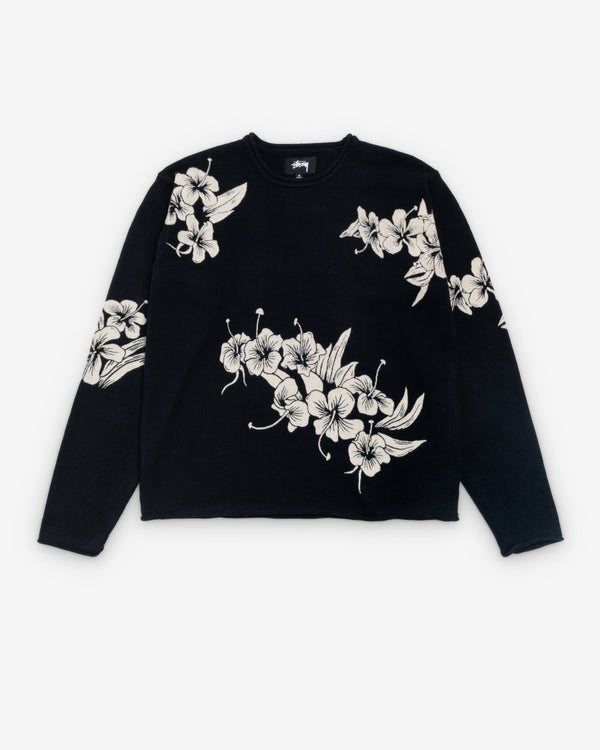 Stüssy - Men's Floral Roll Neck Sweater - (Black)