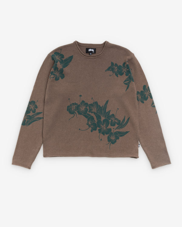 Stüssy - Men's Floral Roll Neck Sweater - (Brown)