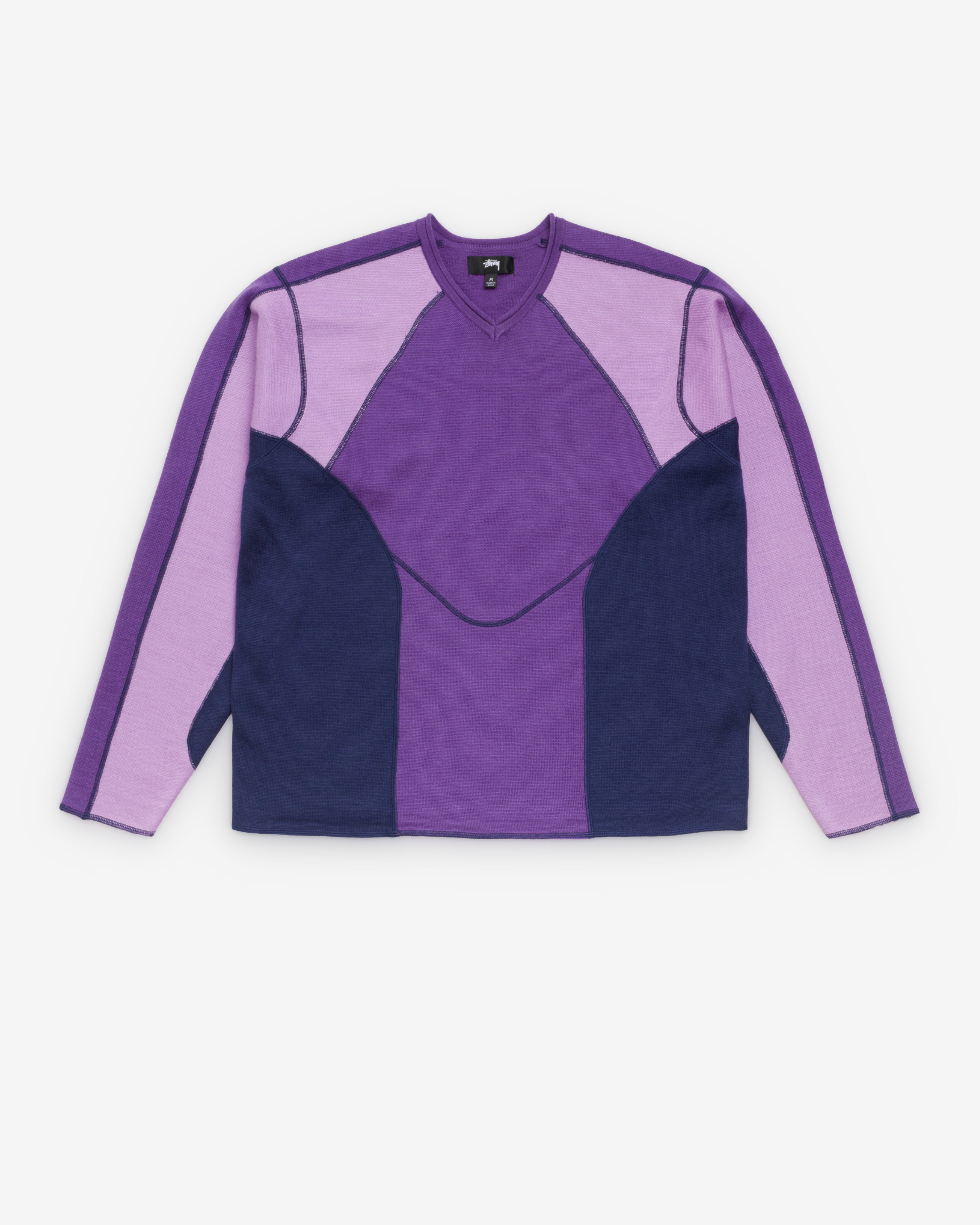 Stüssy: Men's Wave Knit Sweater (Lavender) | DSMNY E-SHOP