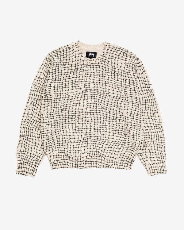 Stüssy - Men's Mesh Print Sweater - (Natural/Black)