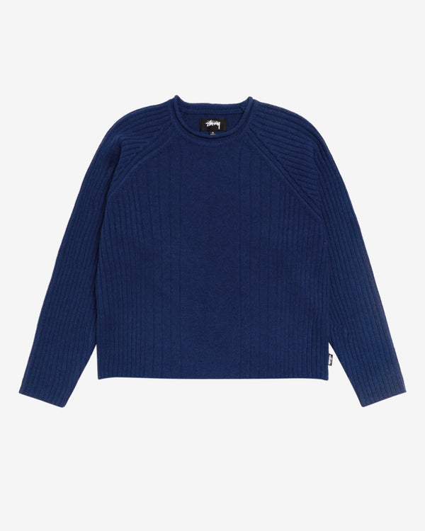 Stüssy - Men's Merino Roll Neck Sweater - (Blue)