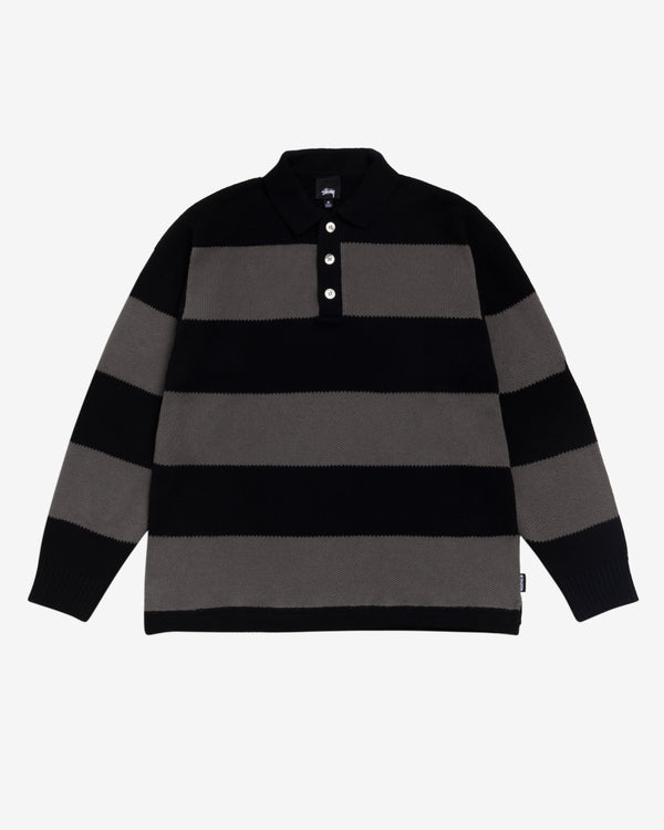 Stüssy - Pique Knit Striped Rugby - (Black)