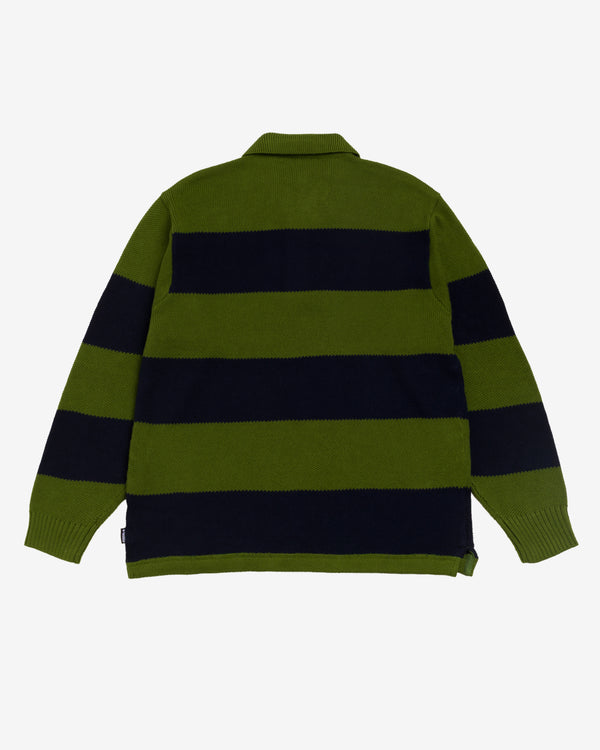 Stüssy - Pique Knit Striped Rugby - (Olive)