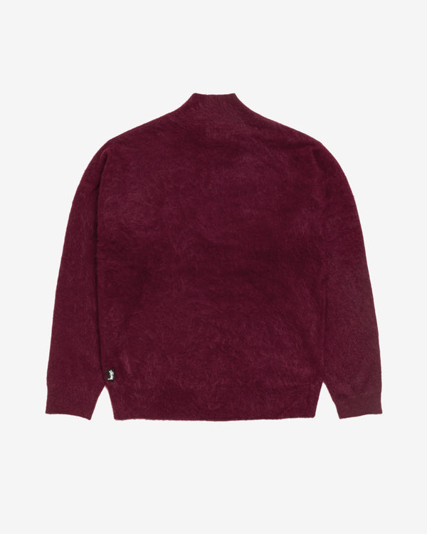 Stüssy - Brushed Quarter Zip Sweater - (Burgundy)