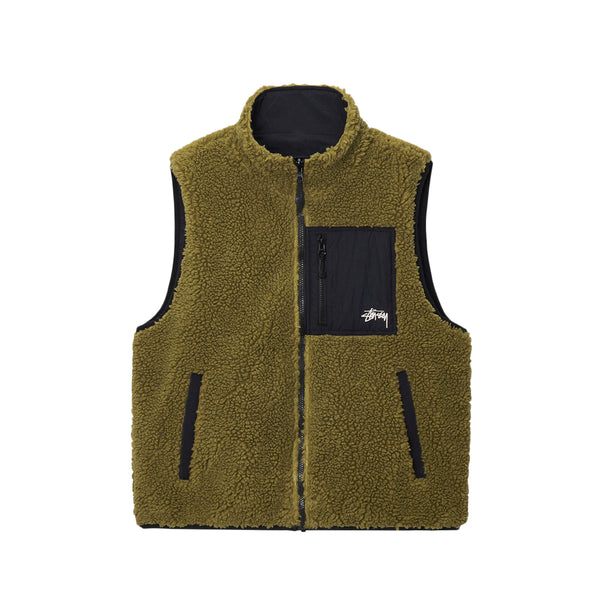 Stüssy - Sherpa Reversible Vest - (Olive)