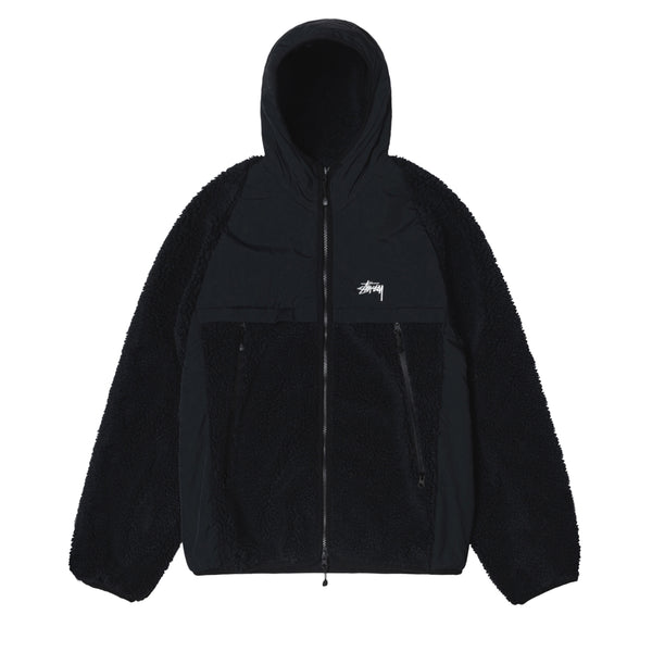 Stüssy - Men's Sherpa Paneled Hooded Jacket - (Black)