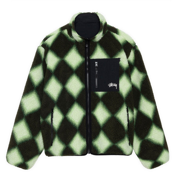 Stüssy - Sherpa Reversible Diamond Jacket - (Green)