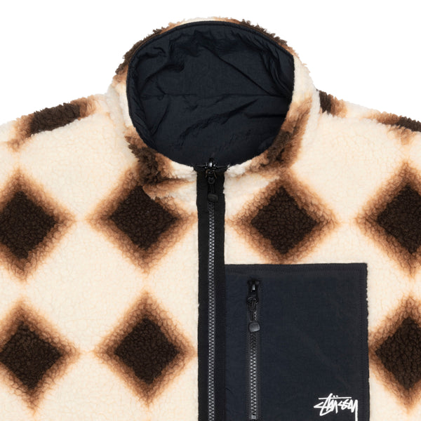 Stüssy - Sherpa Reversible Diamond Jacket - (Tan)