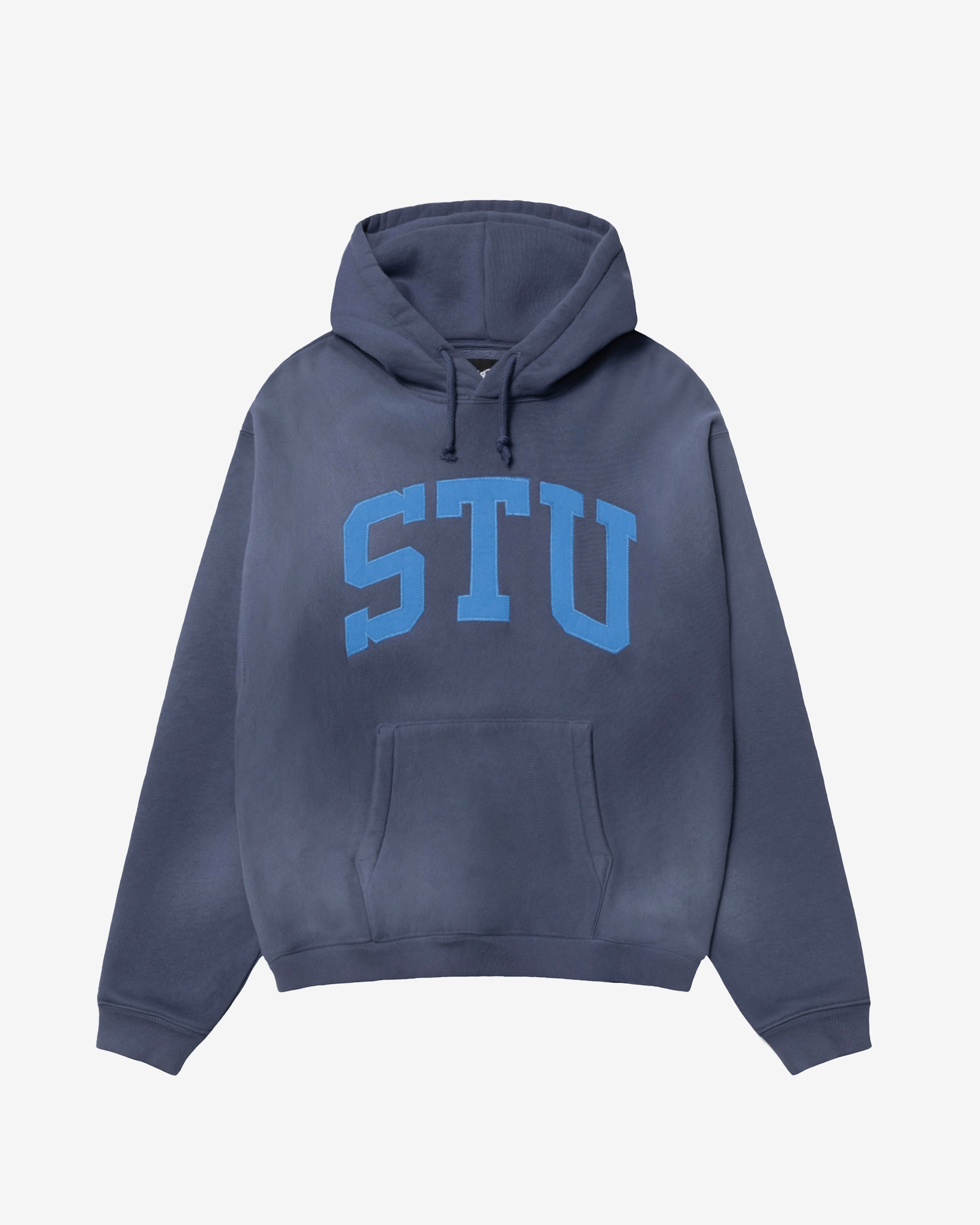 パーカー・フーディ STUSSY SS25 STU APPLIQUE HOOD (118578 0001) Stüssy: Men's Applique Hoodie (Blue) | DSMNY E-SHOP