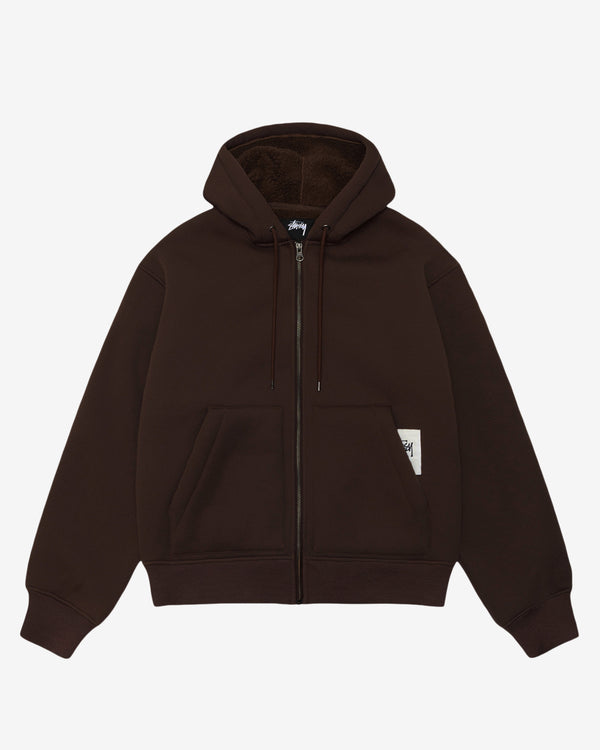 Stüssy - Men's Bonded Sherpa Lined Hoodie - (Brown)