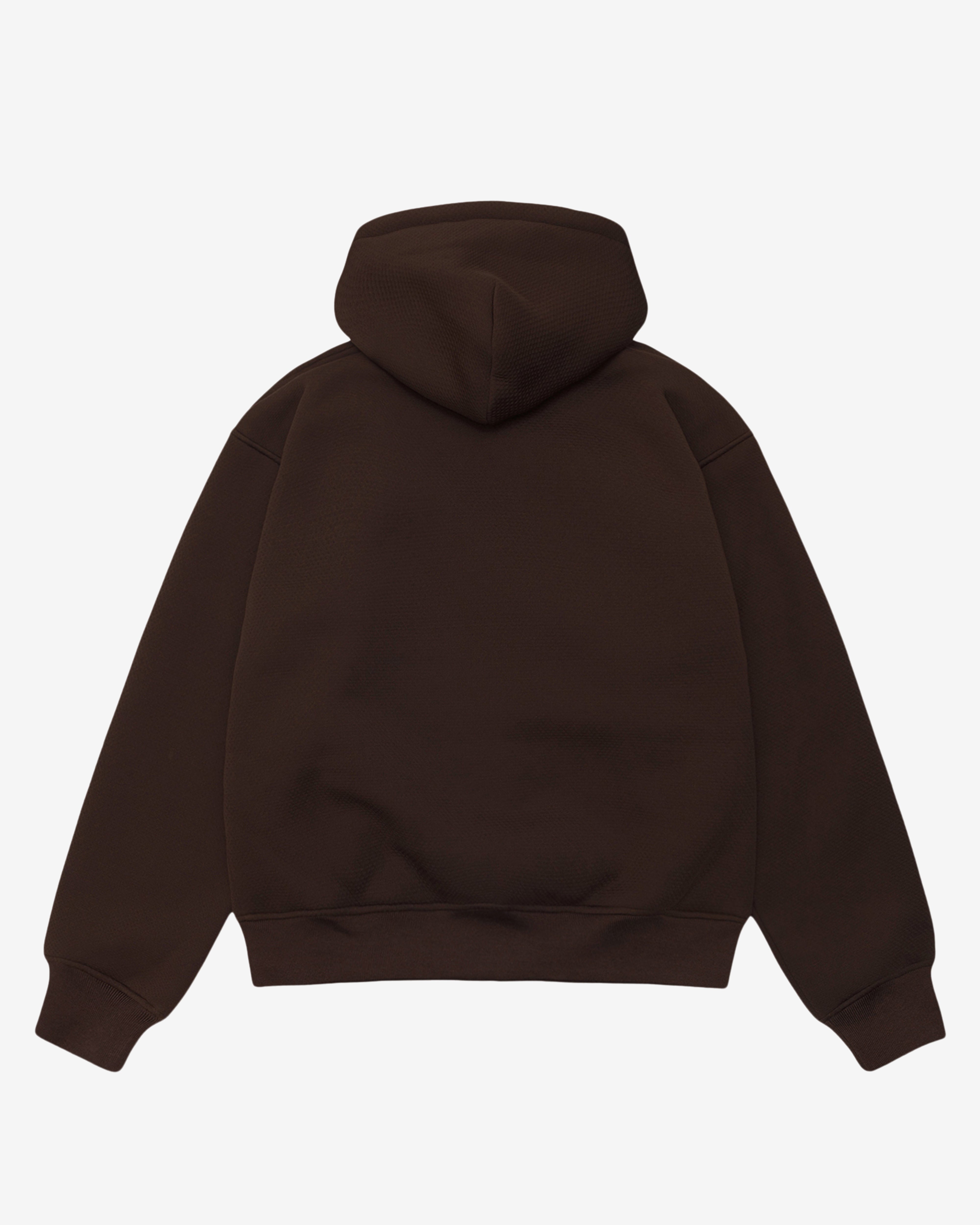Stüssy: Men's Bonded Sherpa Lined Hoodie (Brown) | DSMNY E-SHOP