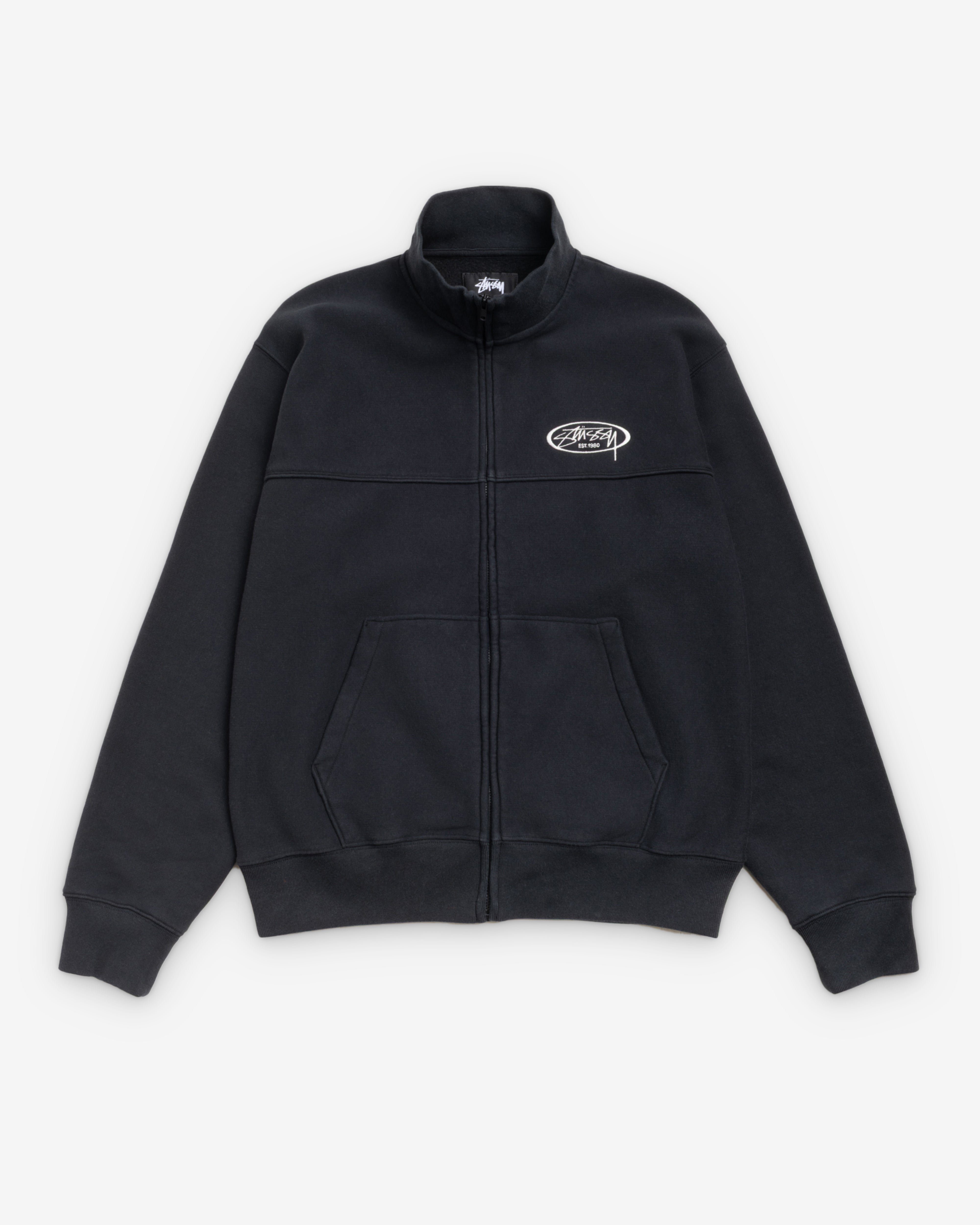 Stüssy: Men's Fleece Track Jacket (Black) | DSMNY E-SHOP