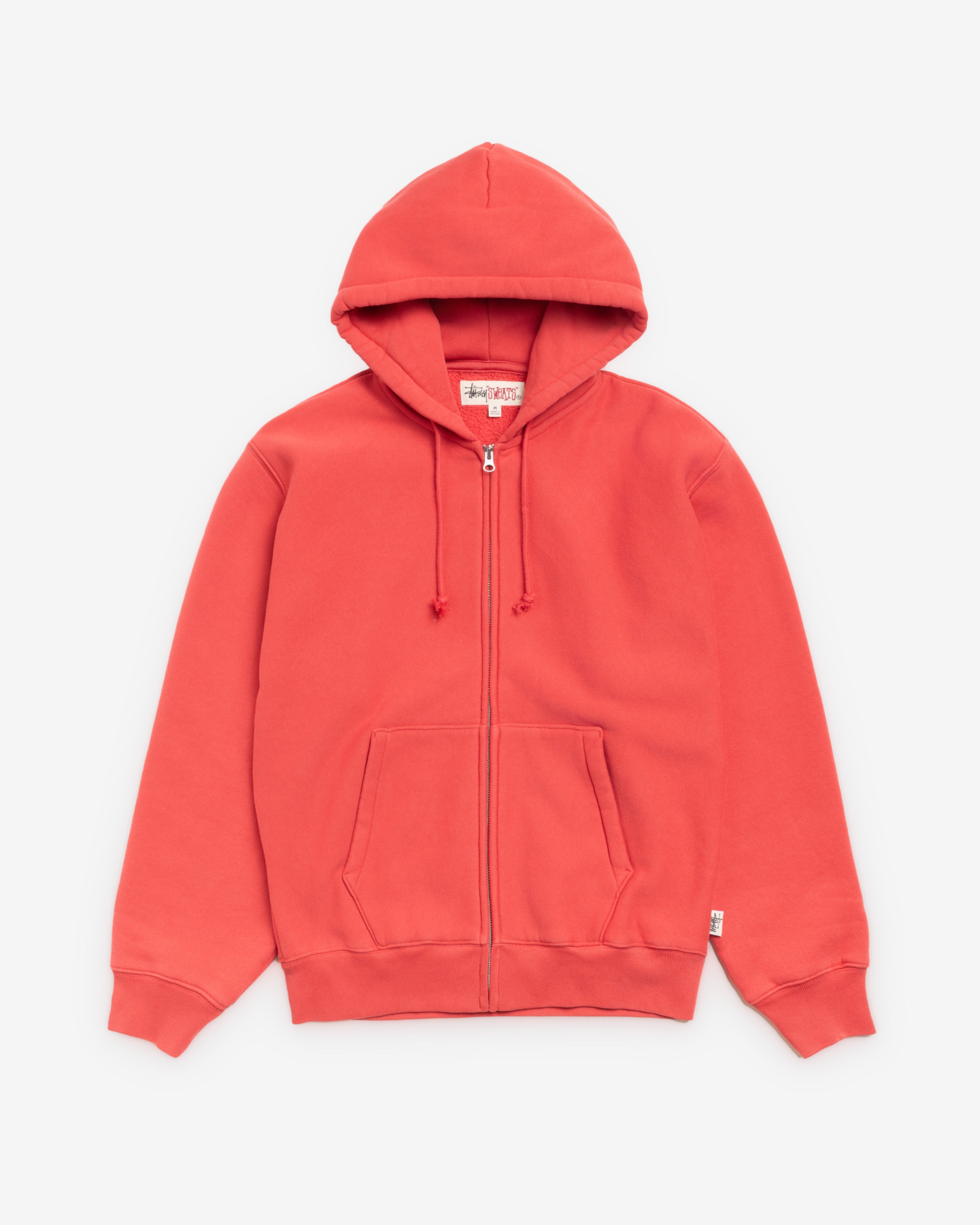 Stüssy: Men's Fleece Zip Hoodie (Red) | DSMNY E-SHOP Stüssy: Men's Fleece Zip Hoodie (Red) | DSMNY E-SHOP