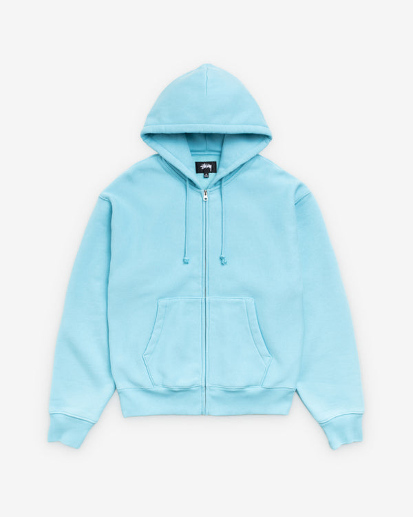 Stüssy - Men's Cursive Applique Zip Hood - (Aqua)
