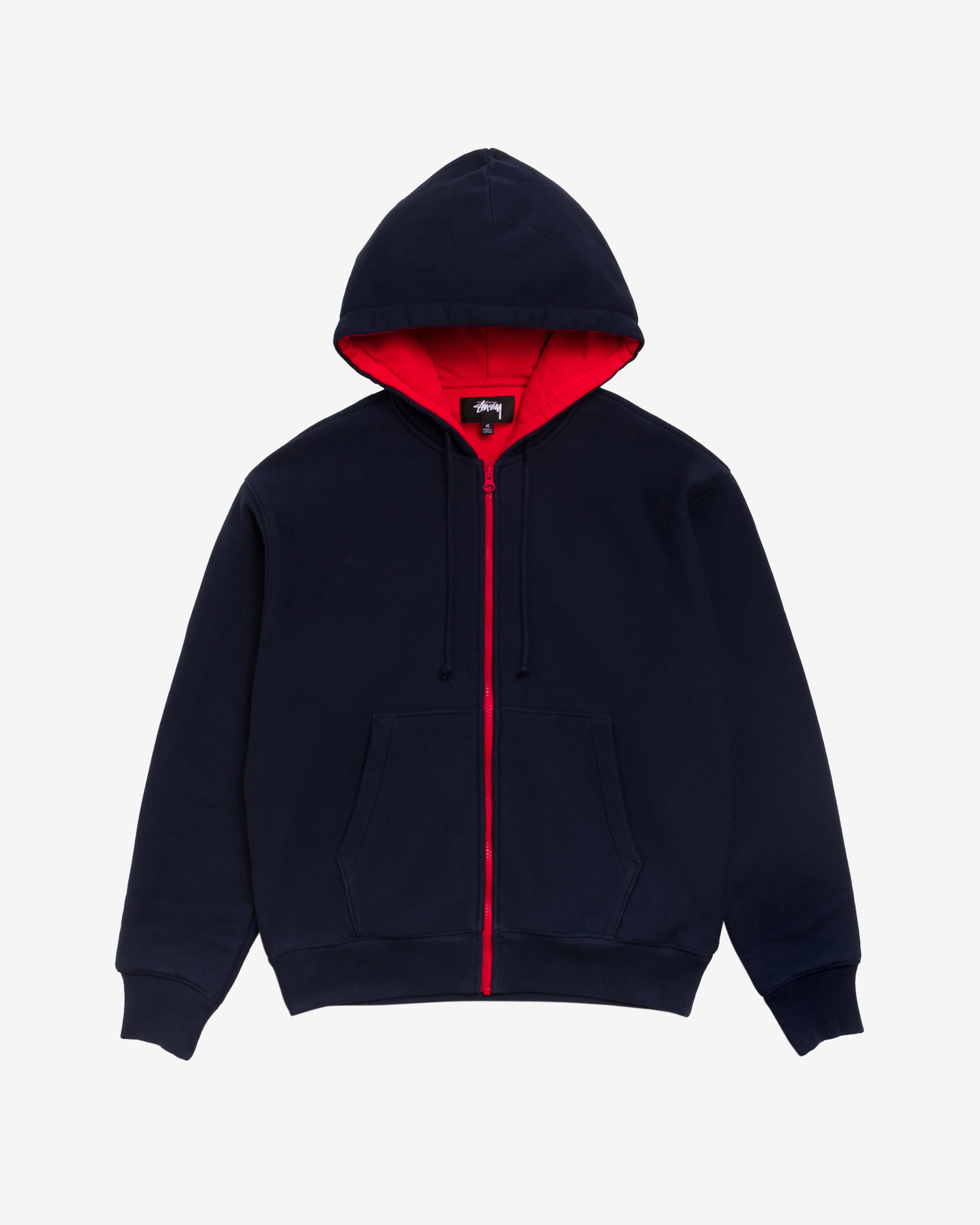 Stüssy: Men's Double Faced Zip Hoodie (Navy) | DSMNY E-SHOP