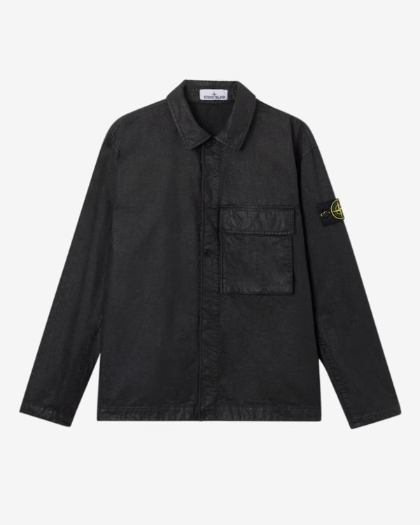 Stone Island - Men's Organic-Look Nylon Panama Shirt - (Black)