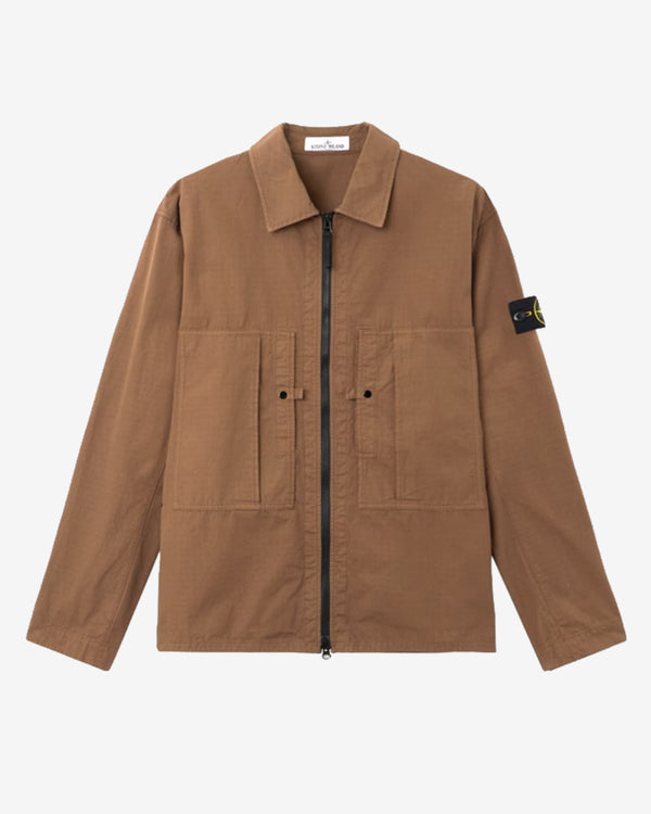 Stone Island Shirts - Men's Mrecerised Organic Cotton Ripstop Shirt - (Umber)