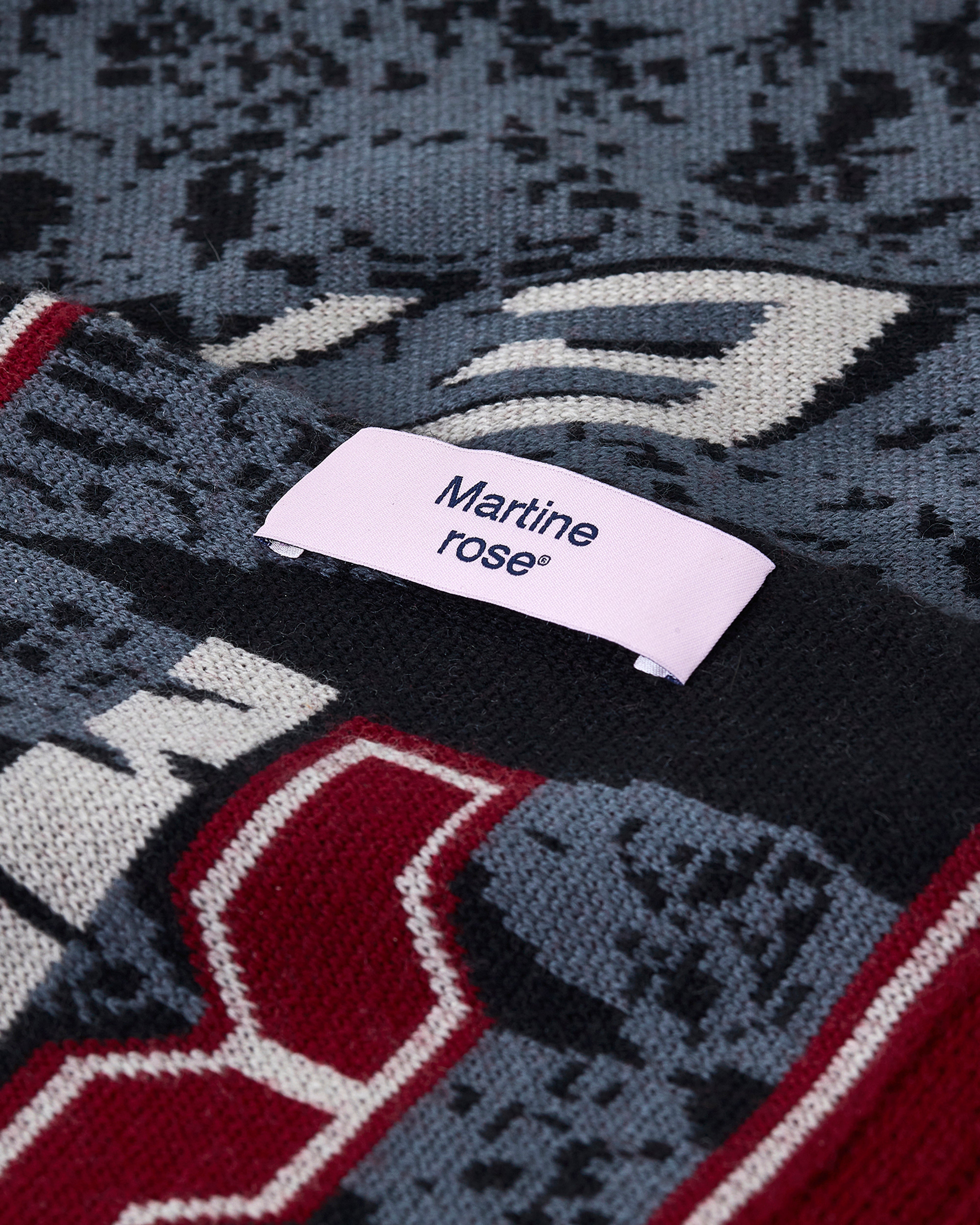 Martine Rose: Men's Reversible Scarf (Grey/Red) | DSMNY E-SHOP