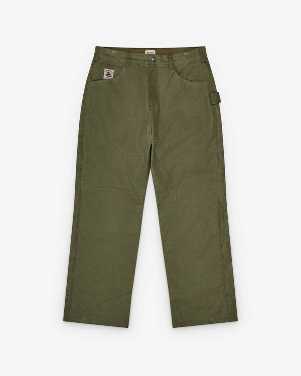 Bode - Men's Waxed Cotton Knolly Brook Trousers - (Light Green)