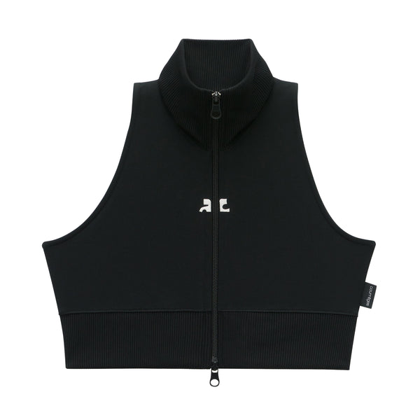 COURRÈGES - Women's Interlock Tracksuit Crop Vest - (Black)