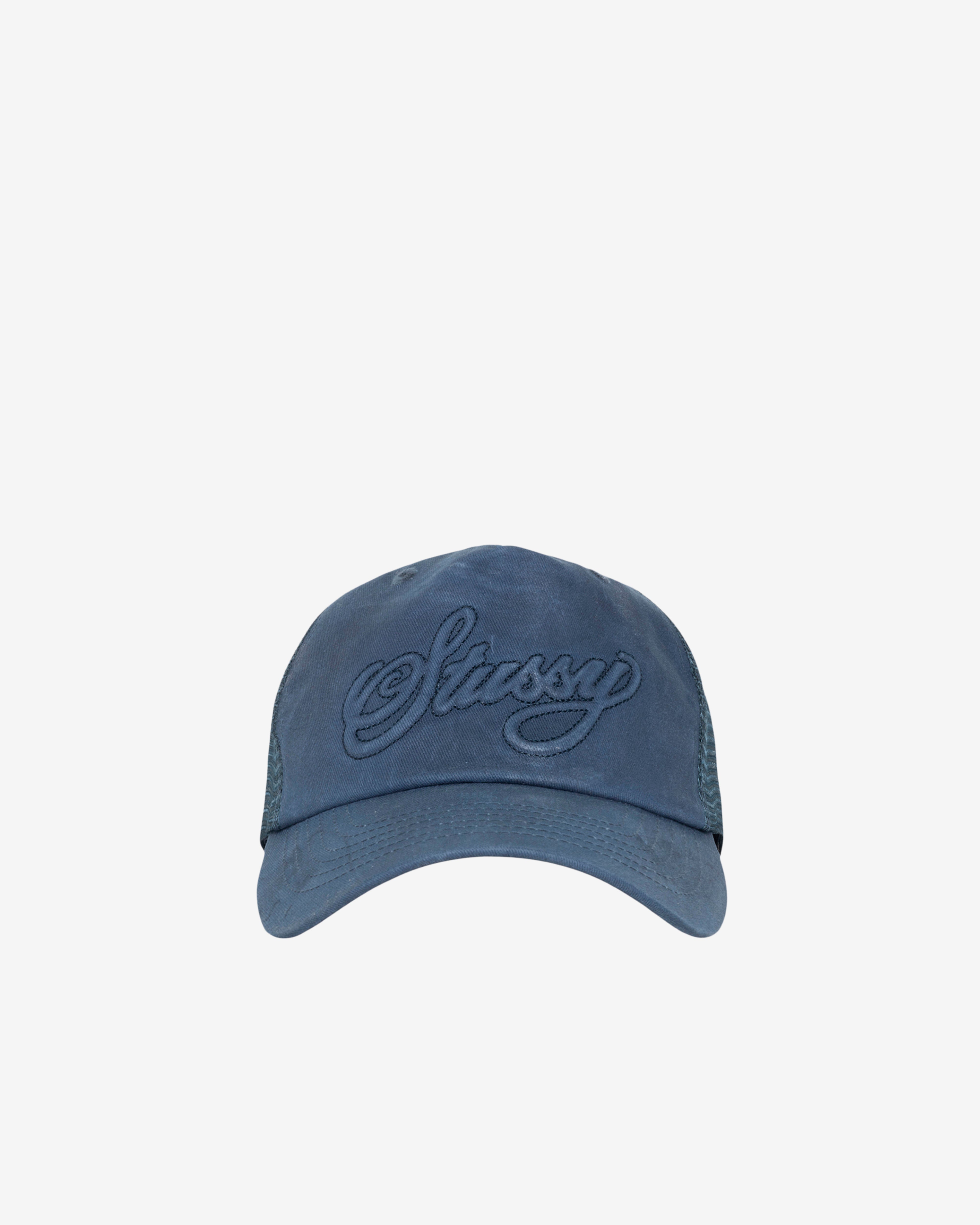 Stüssy: Men's Trucker Cursive Stitch (Navy) | DSMNY E-SHOP