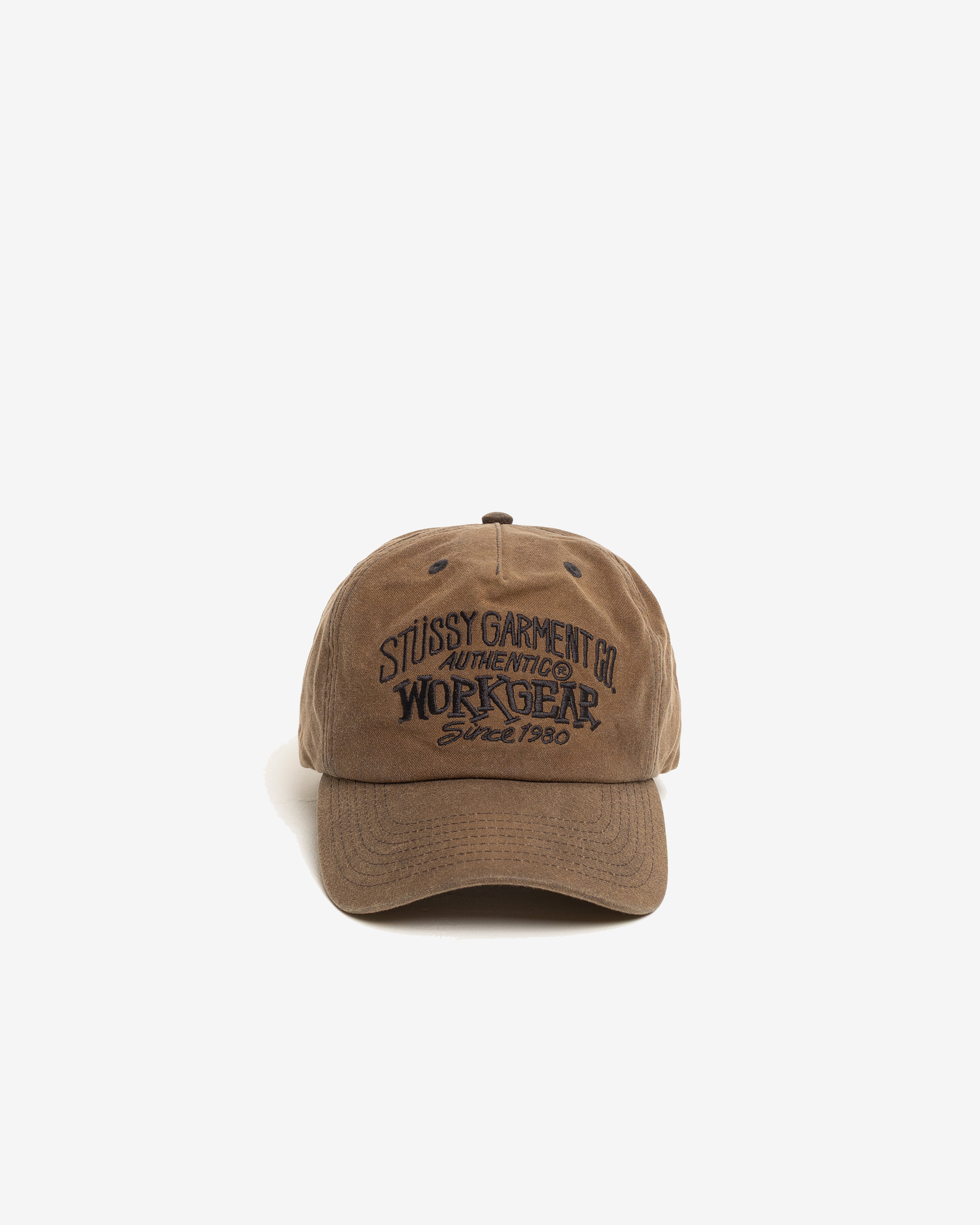 Stüssy: Men's Md Workgear Waxed Cap (Brown) | DSMNY E-SHOP