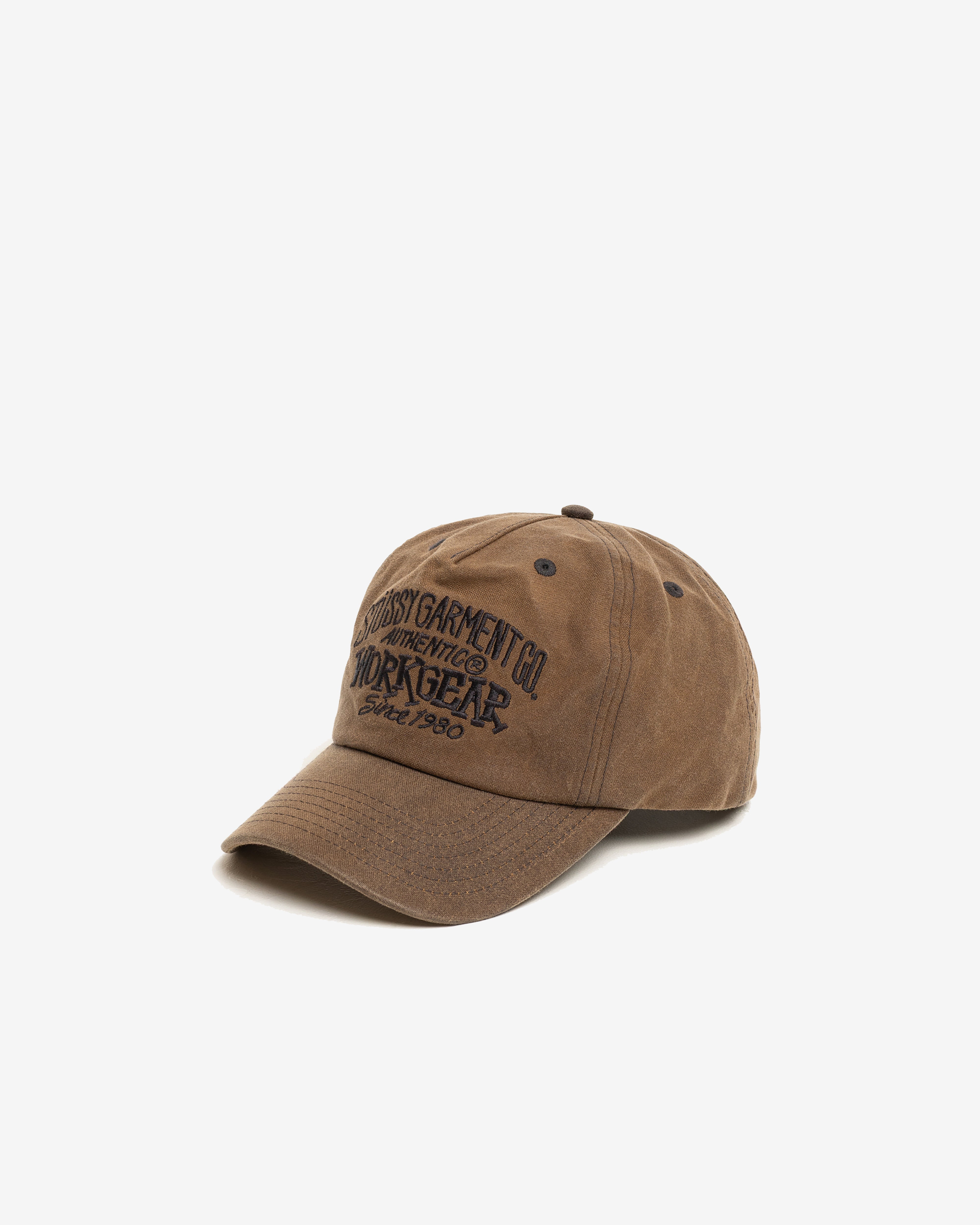 Stüssy: Men's Md Workgear Waxed Cap (Brown) | DSMNY E-SHOP