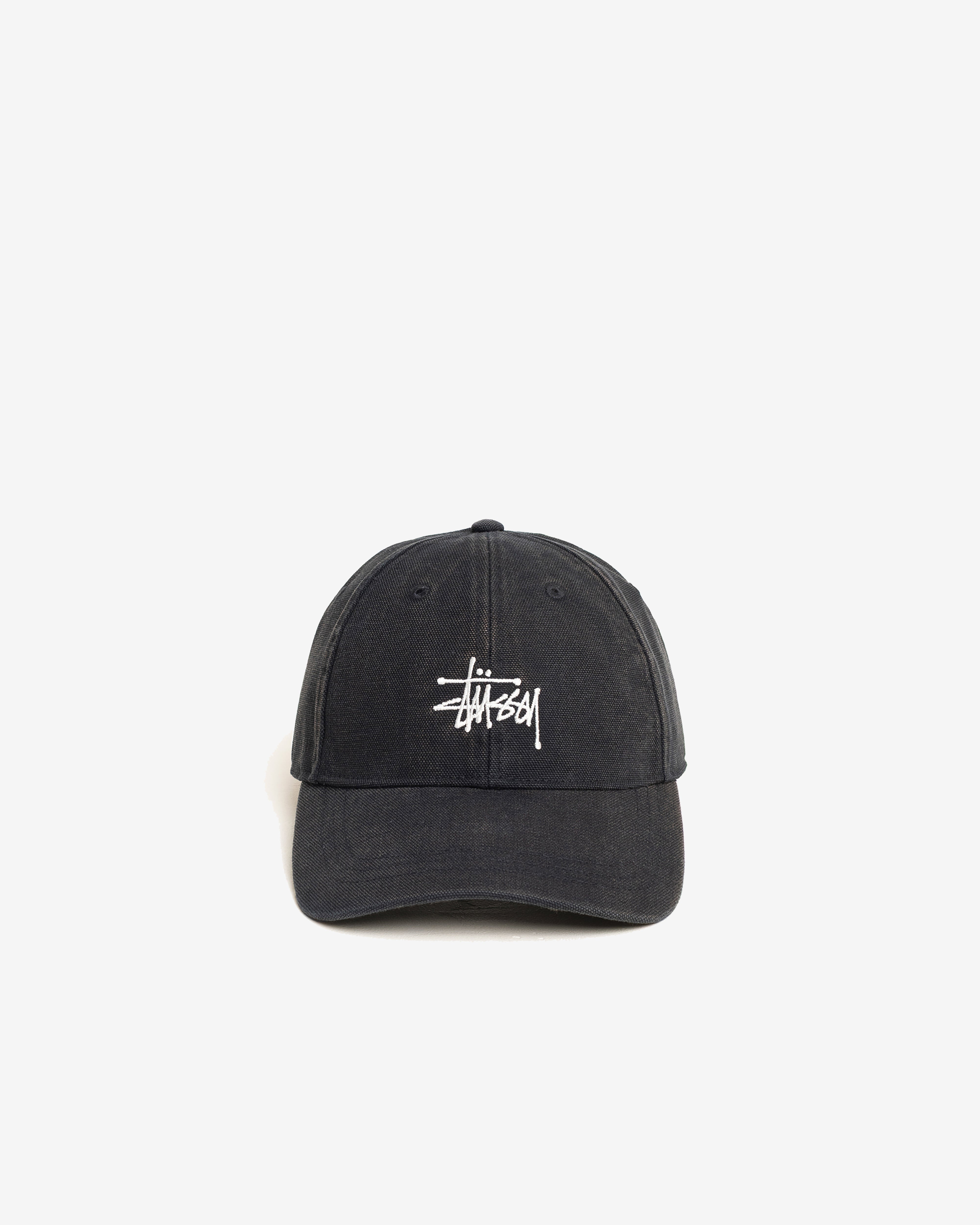 Stüssy: Men's Lp Washed Basic Canvas Cap (Black) | DSMNY E-SHOP