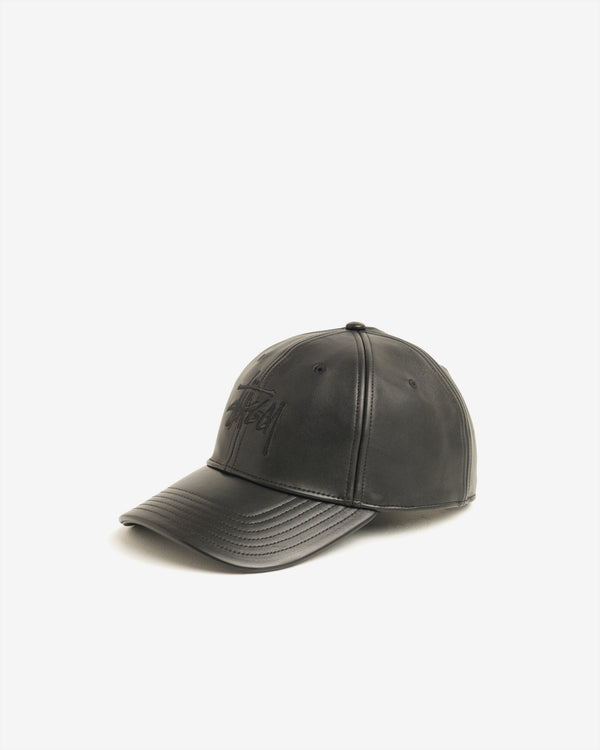 Stüssy - Men's LP Leather Strapback Cap - (Black)
