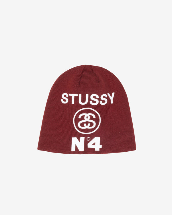 Stüssy - Men's Skullcap Number 4 - (Maroon)