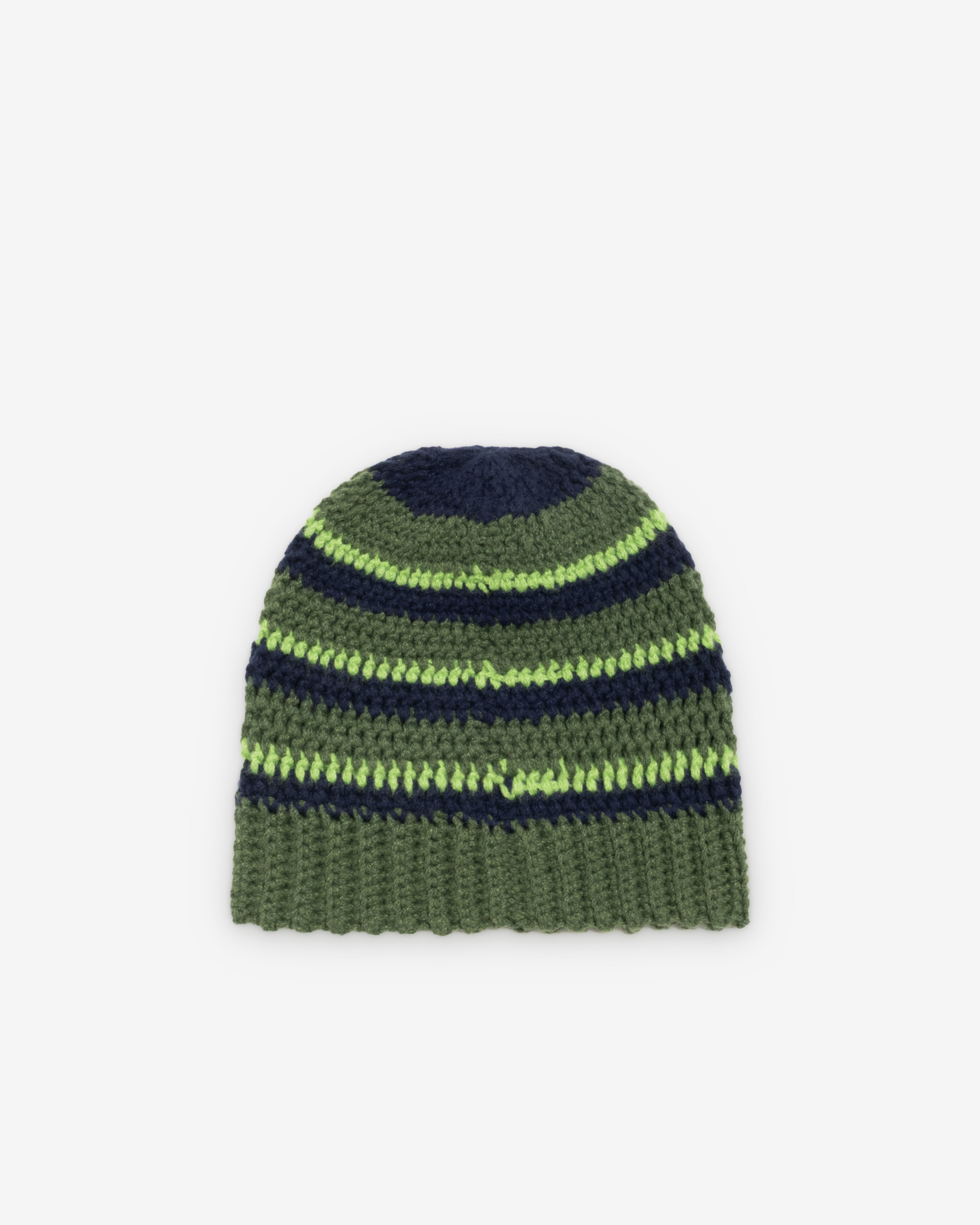 Stüssy: Men's Stripe Knit Skullcap (Moss Green) | DSMNY E-SHOP