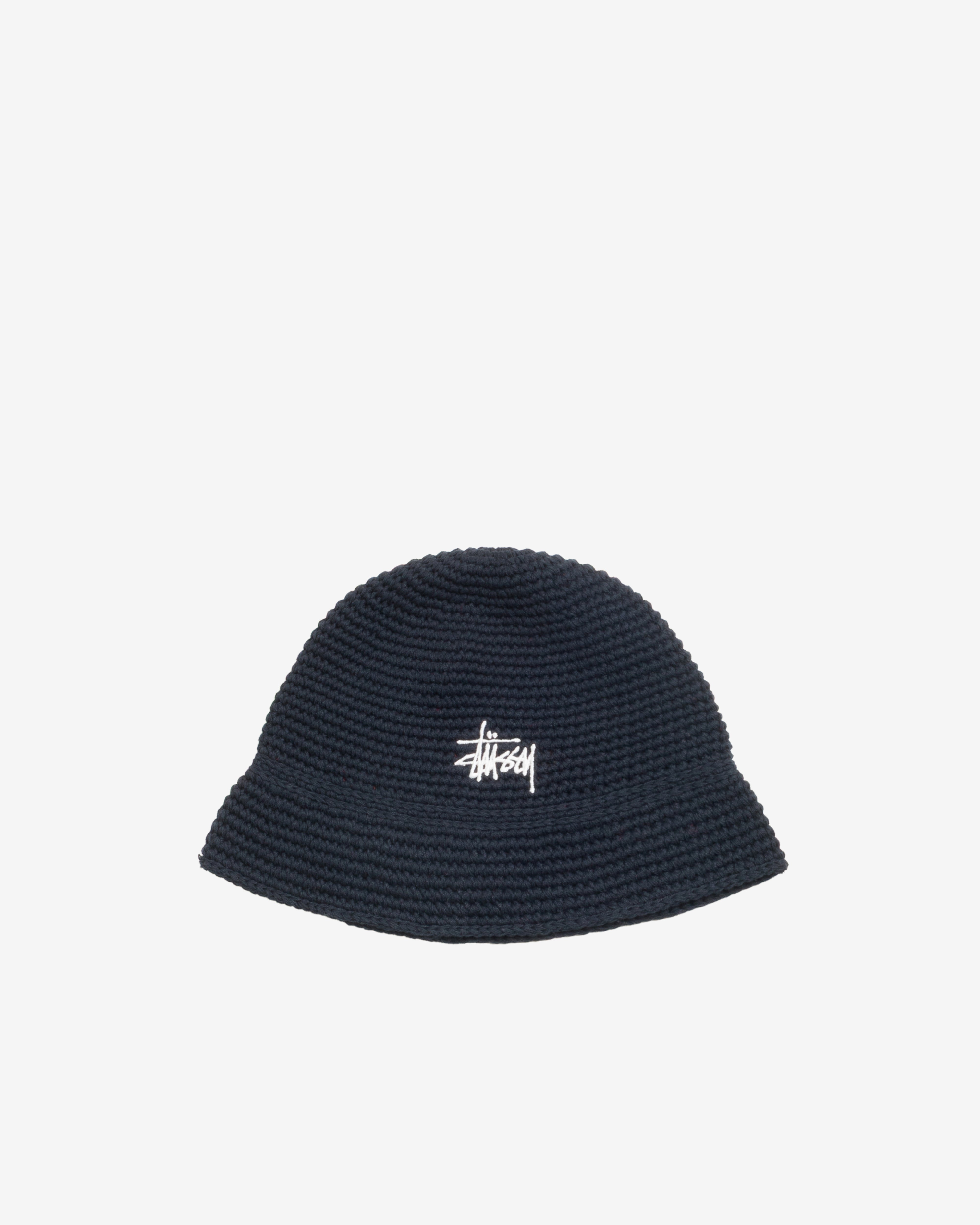 Stüssy: Men's Basic Linen Knit Bucket Hat (Black) | DSMNY E-SHOP