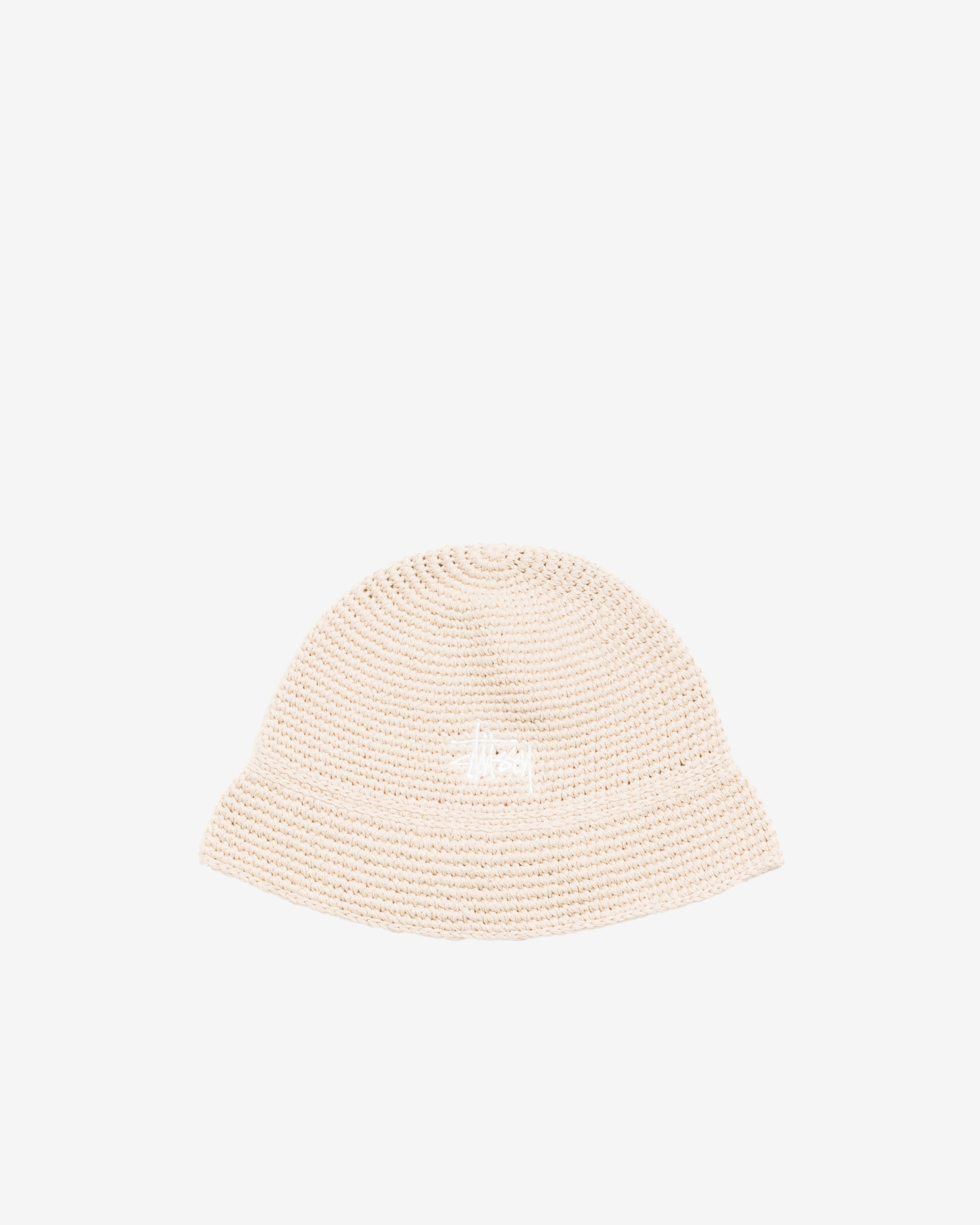 Stüssy: Men's Basic Linen Knit Bucket Hat (Oat) | DSMNY E-SHOP