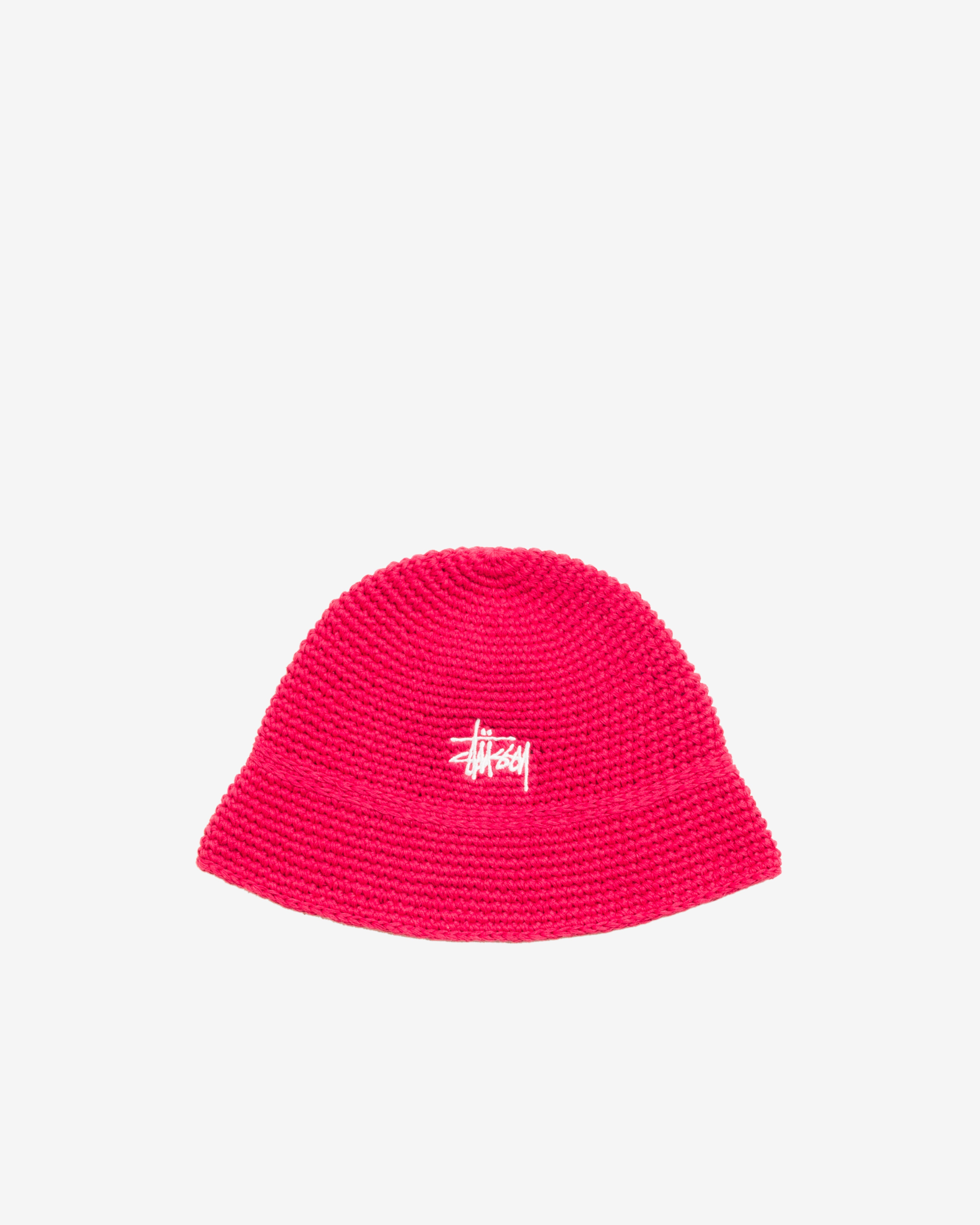 Stüssy: Men's Basic Linen Knit Bucket Hat (Red) | DSMNY E-SHOP
