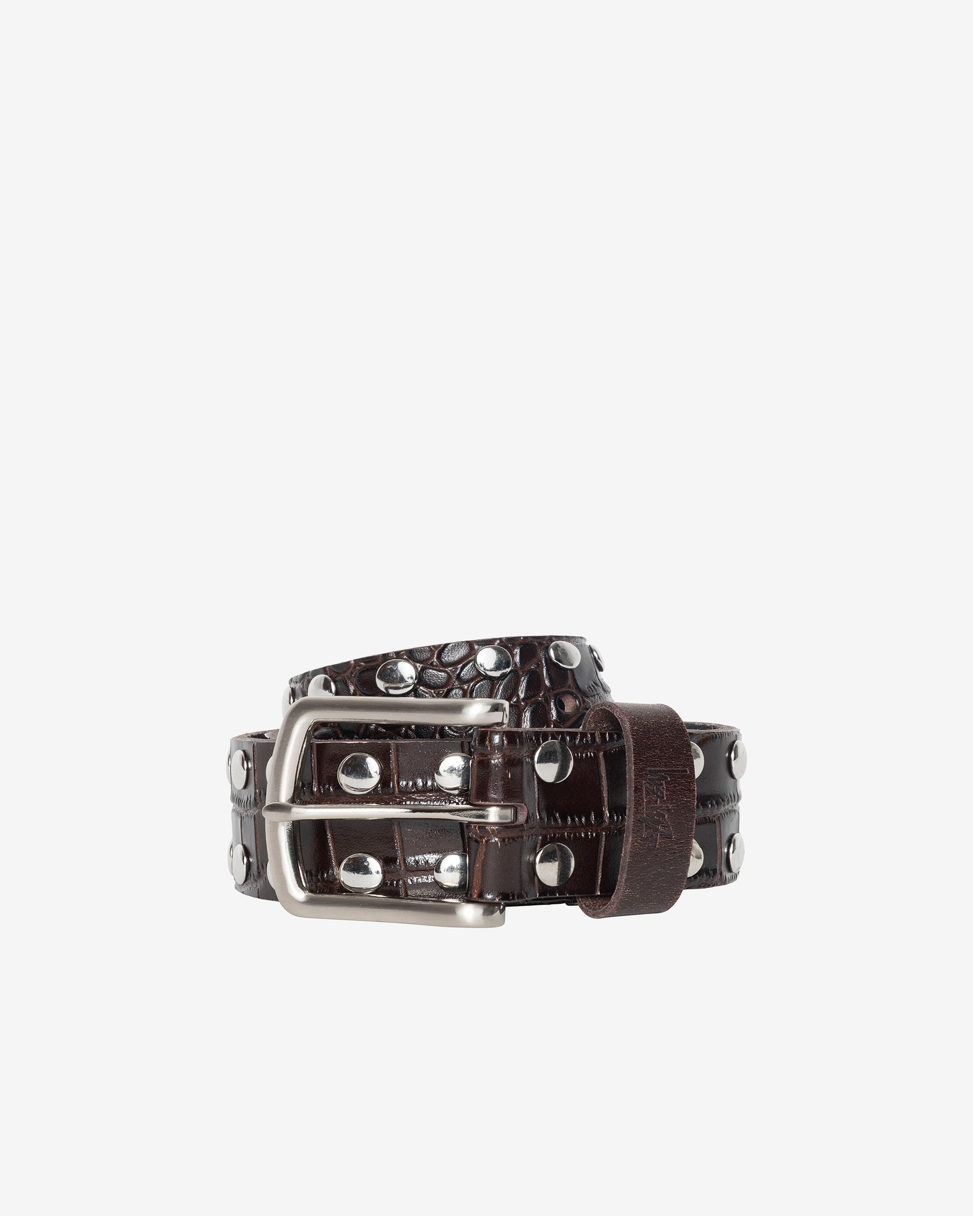 Stüssy: 8 Ball Studded Belt (Brown) | DSMNY E-SHOP