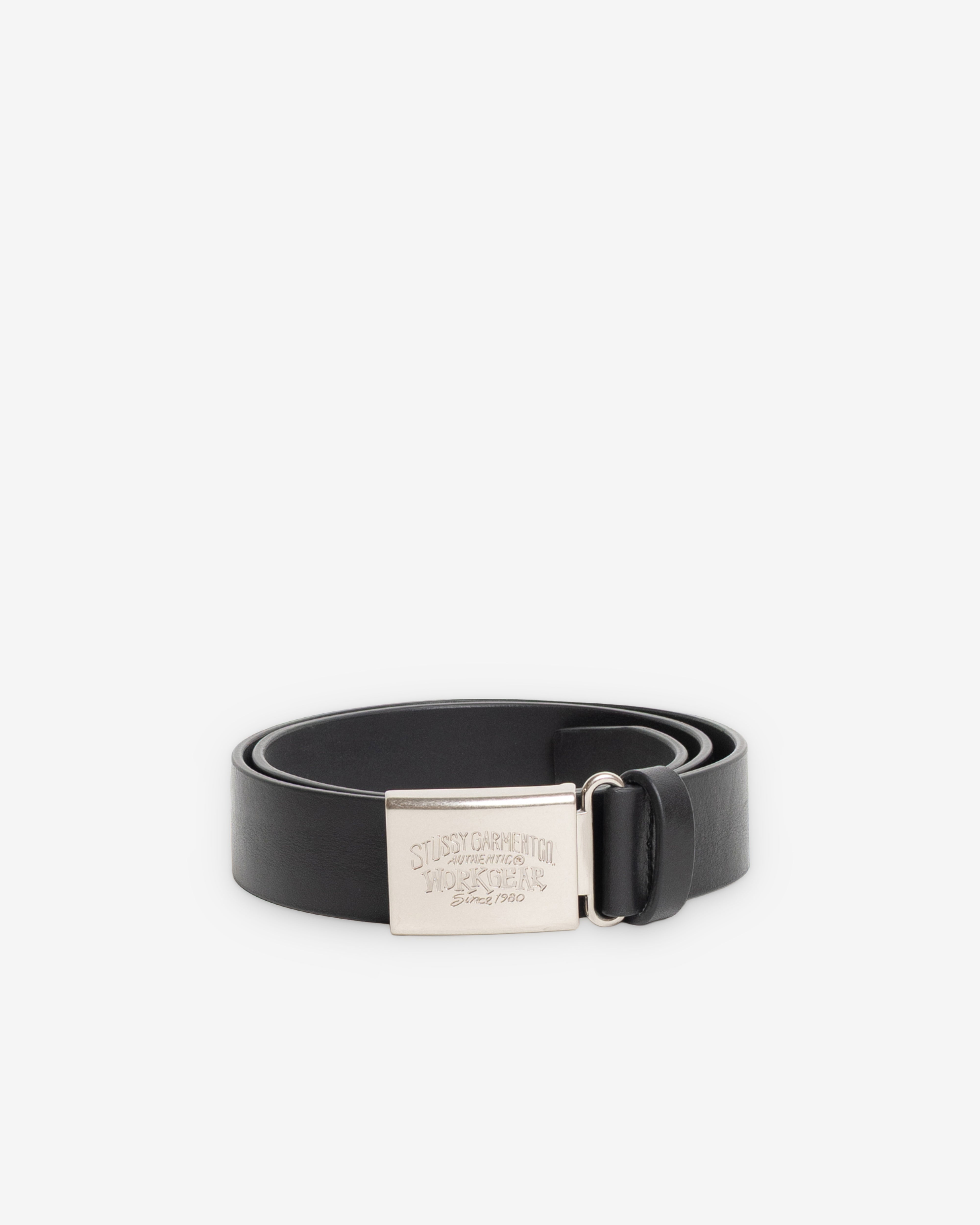 Stüssy: Men's Workgear Buckle Belt (Black) | DSMNY E-SHOP
