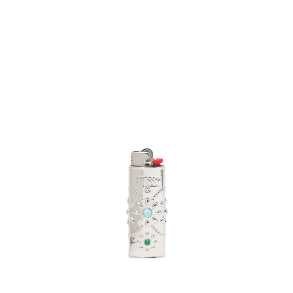 Stüssy - Metal Bejeweled Lighter Case - (Silver)