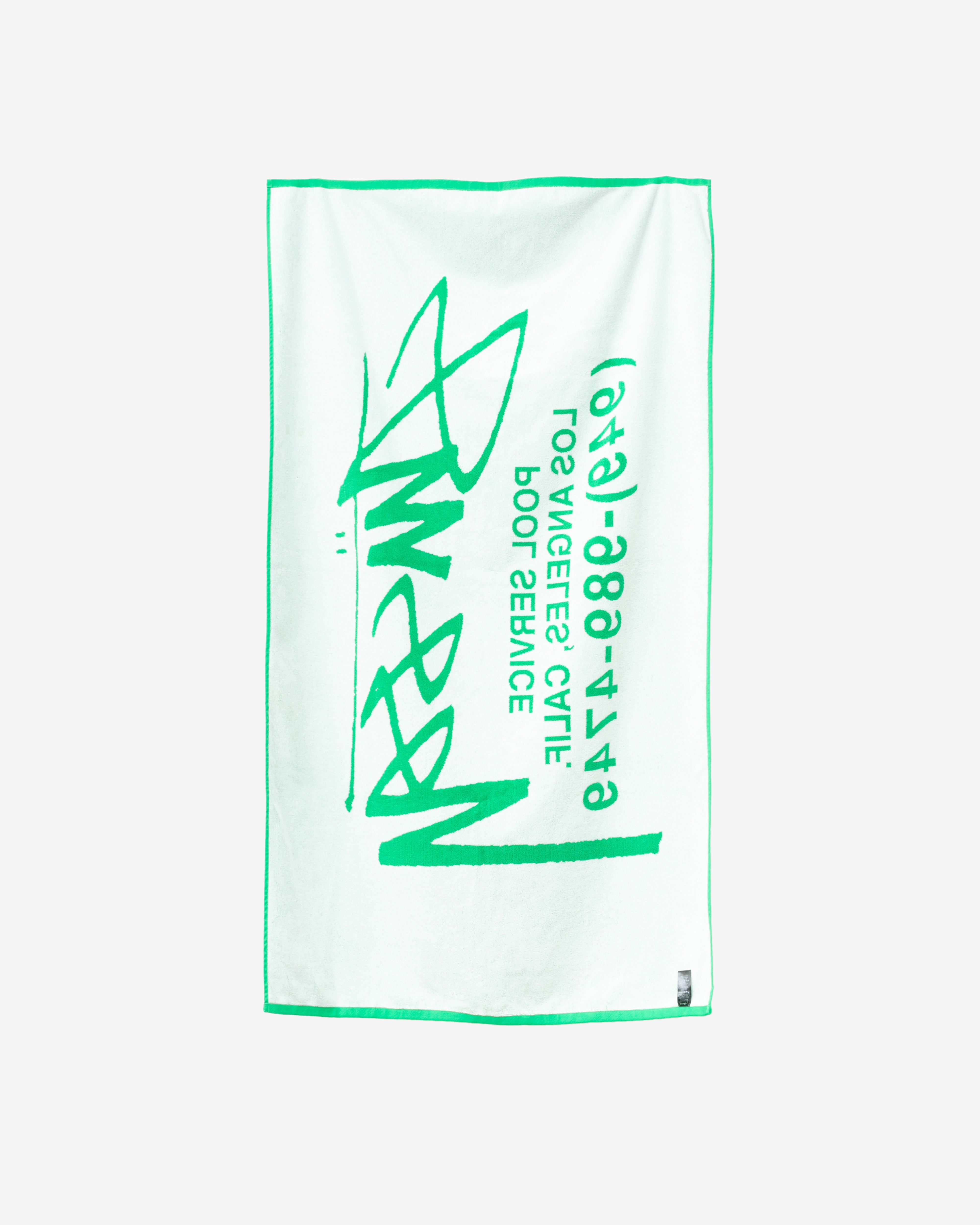 Stüssy: Men's Pool Service Beach Towel (Green) | DSMNY E-SHOP