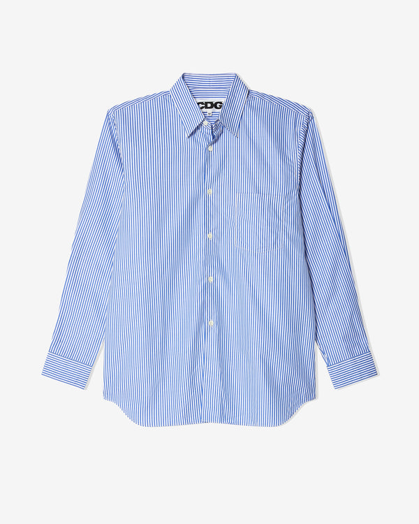 CDG - Logo Cotton Stripe Shirt - (Blue)