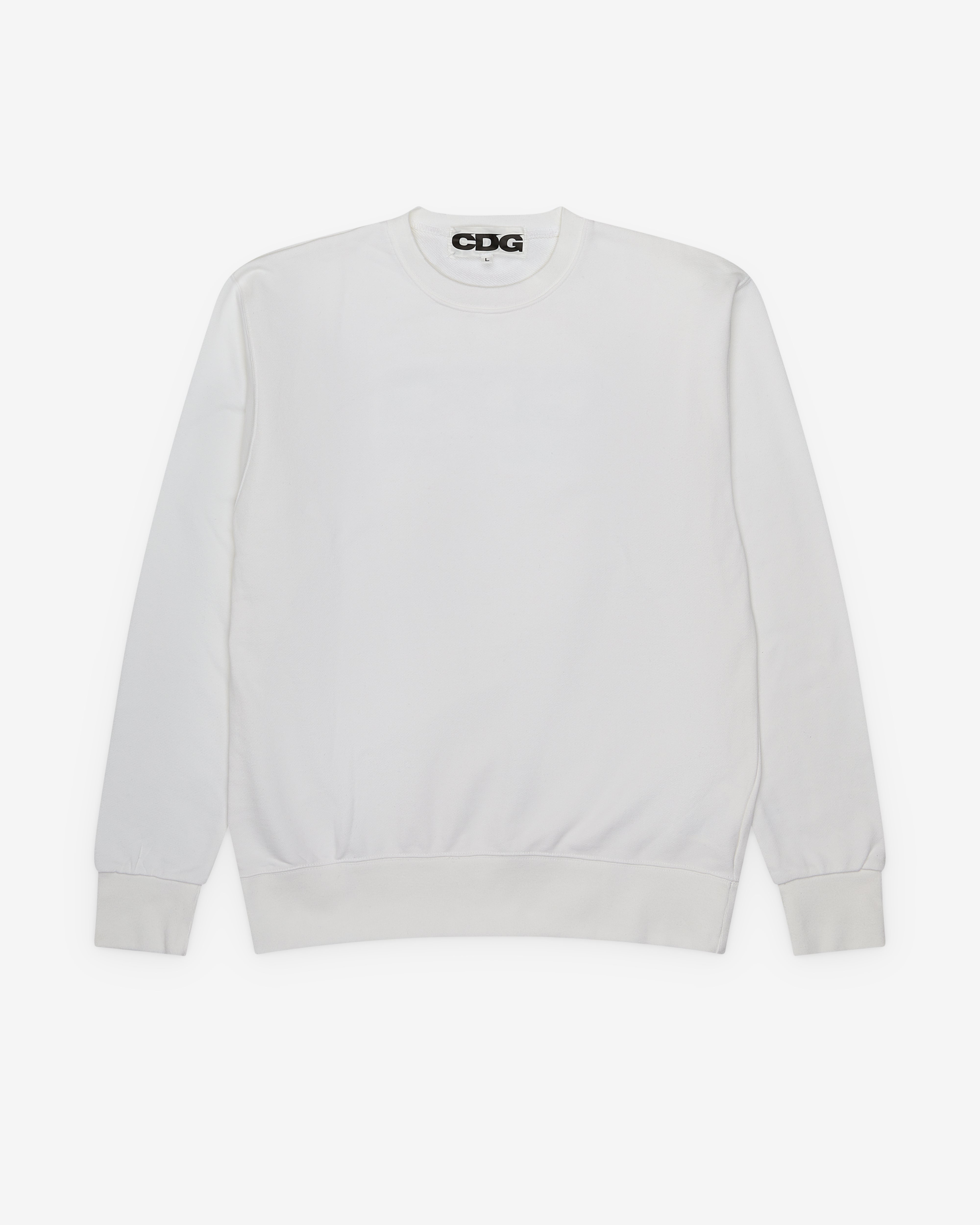 CDG: Logo Crew Neck Sweatshirt (White) | DSMNY E-SHOP