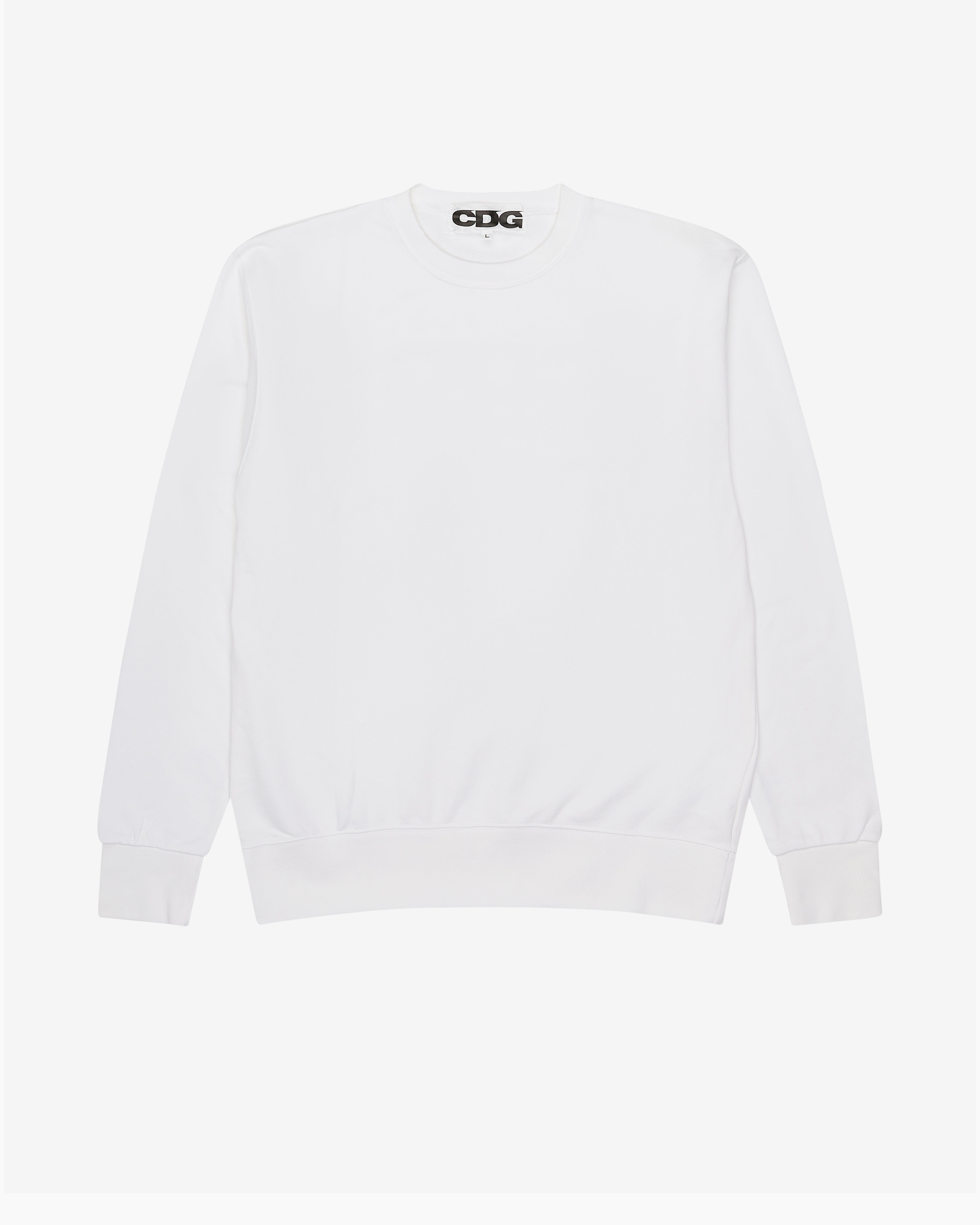 CDG: Logo Crew Neck Sweatshirt (White) | DSMNY E-SHOP