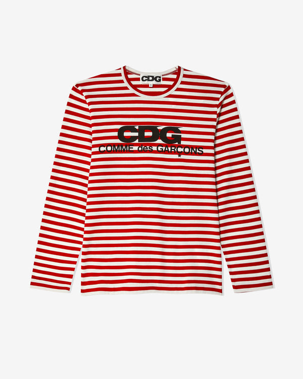 CDG - Striped Long Sleeve T-Shirt - (Red)