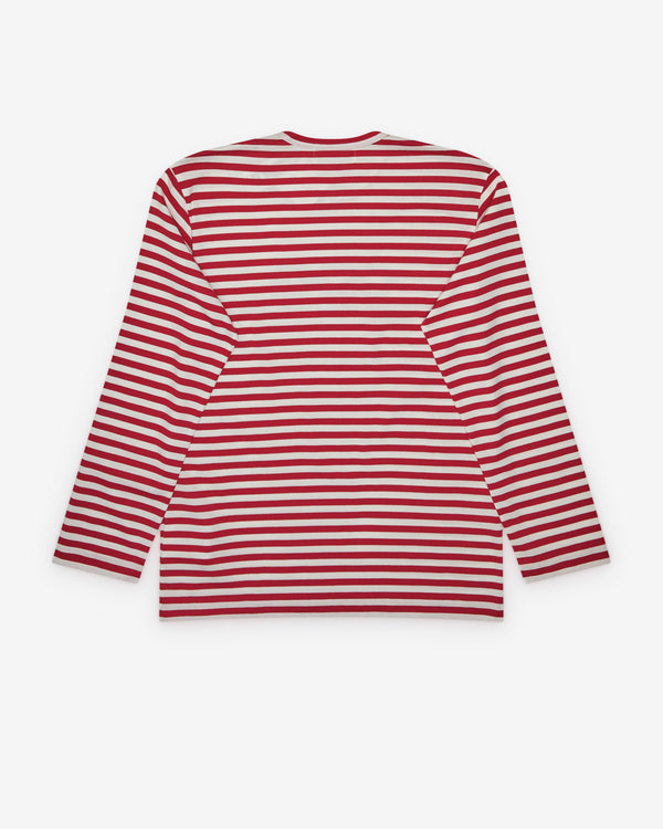 CDG - Striped Long Sleeve T-Shirt - (Red)