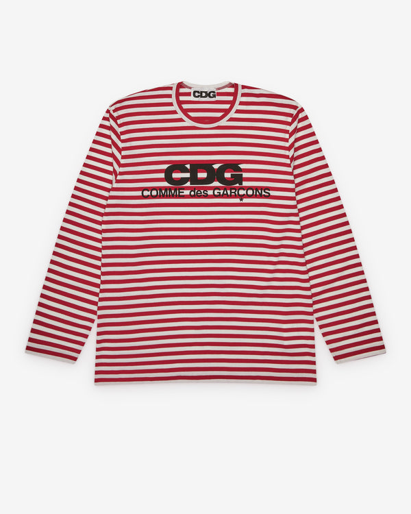 CDG - Striped Long Sleeve T-Shirt - (Red)