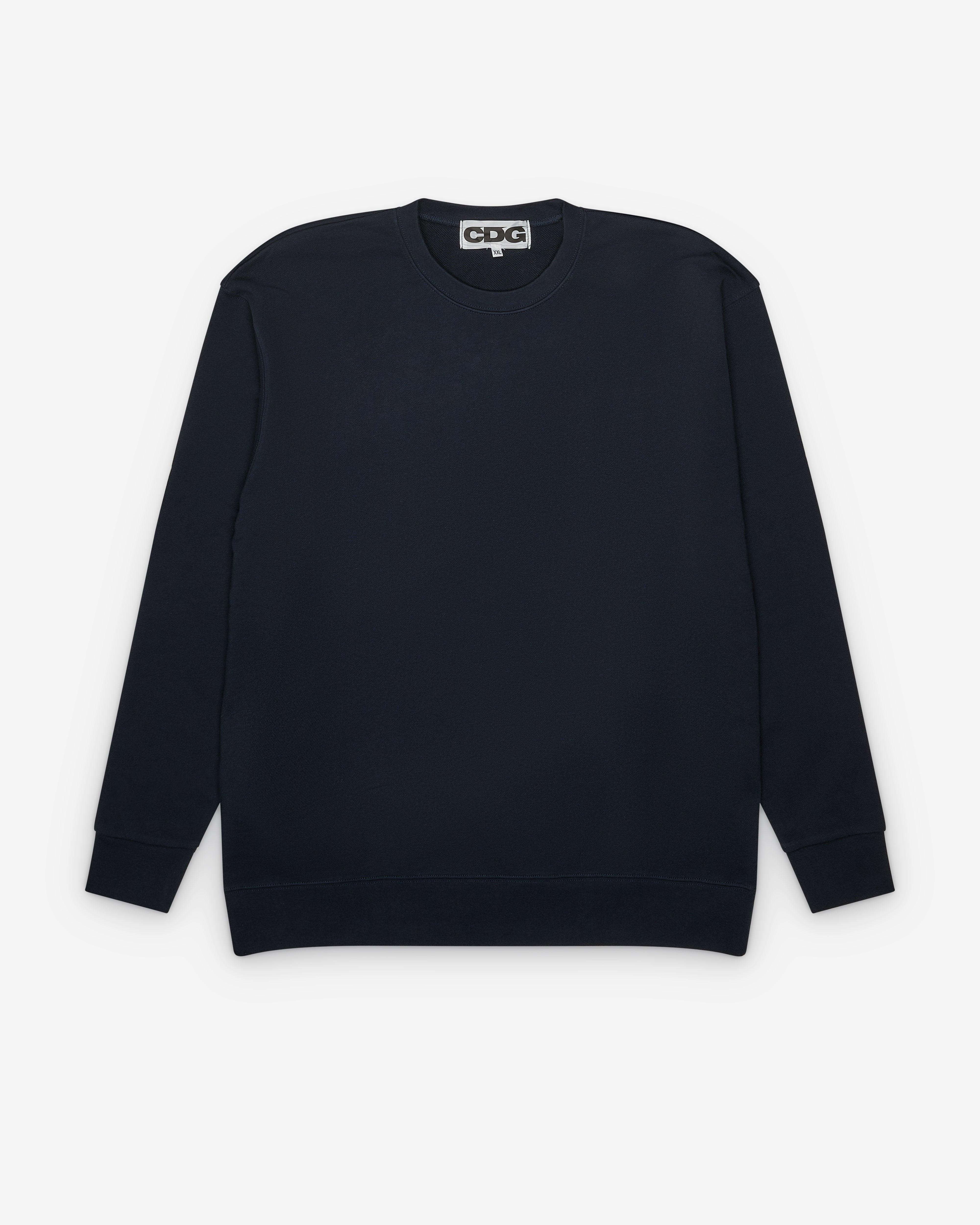 CDG: Logo Crew Neck Sweatshirt (Navy) | DSMNY E-SHOP